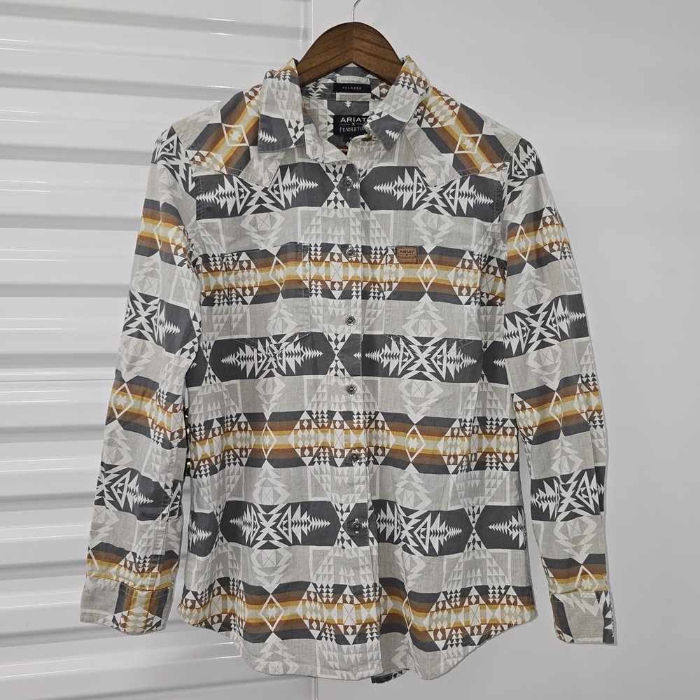 Ariat x Pendleton Shirt Mens M Relaxed Aztec Southwestern Button Up